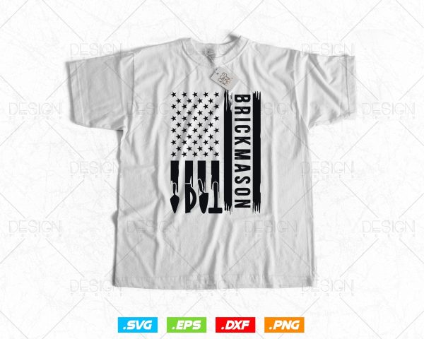 Bricklayer American Flag Brick Mason Life Masonry Svg Png, Construction svg, SVG Files for Cricut Silhouette, Clipart, Instant download Online now - Image 2