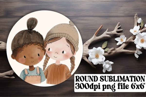 Whimsical Boho Youth Sublimation: Circular Coaster Charm Online