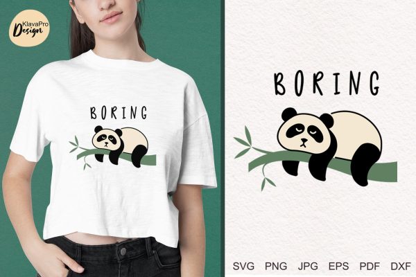 Boring | Funny Cute Panda layered SVG Online Sale