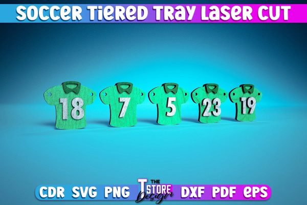 Soccer Tiered Tray Laser Cut | Tiered Tray Laser Cut Design | CNC Files Fashion
