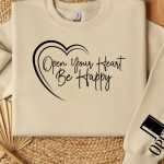 Open your heart be happy Sleeve SVG Design For Cheap - Image 2