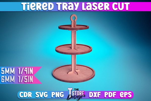 Tiered Tray Laser Cut Design  | Home Design | CNC Files Supply - Image 4