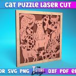 Cat Puzzle Laser Cut | Puzzle Game Laser Cut Design | CNC Files Cheap - Image 4