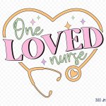 Retro One Loved Nurse Sublimation PNG For Cheap