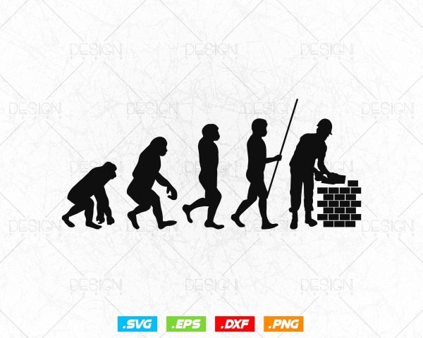 Funny Bricklayer Evolution Wall Builder Mason Svg Png, Construction svg, SVG Files for Cricut Silhouette, Clipart, Instant download For Discount