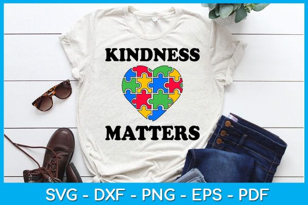 Kindness Matters Autism Awareness SVG PNG PDF Cut File Online Hot Sale - Image 2