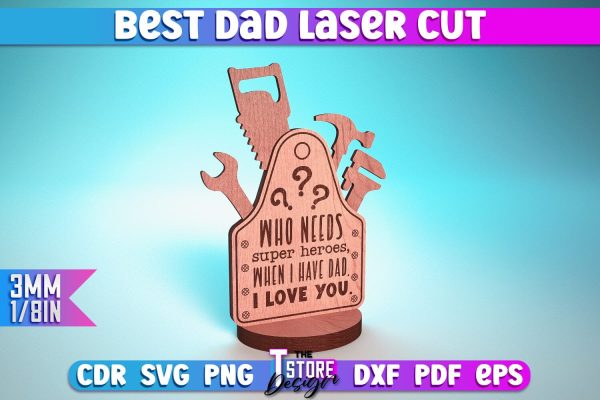 Best Dad Laser Cut | Dad Award Laser Cut Design | CNC Files Supply
