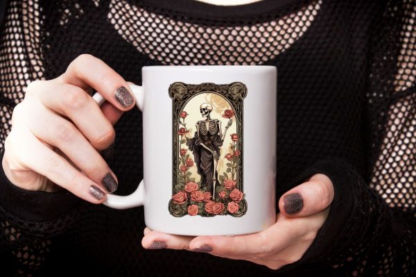 Watercolor Skeleton Witch Tarot Card Clipart Bundle Online - Image 3