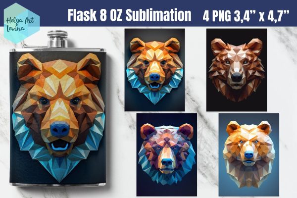 Hip Flask 8 oz Sublimation | Bear Sublimation Online