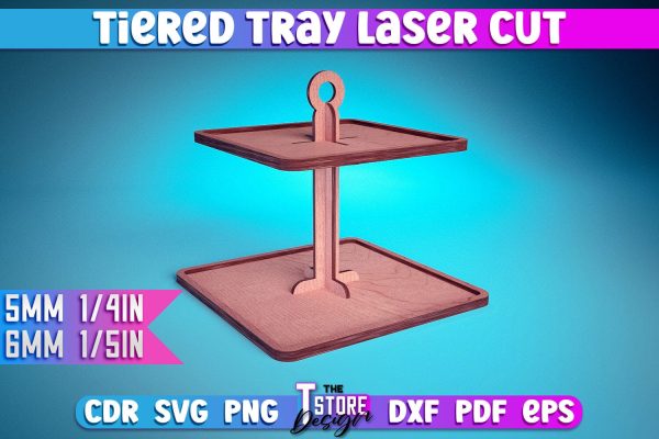 Tiered Tray Laser Cut Design  | Home Design | CNC Files Supply - Image 3