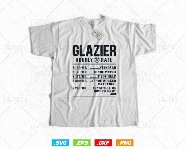 Funny Glazier Hourly Rate Labor Rates Co-workers Svg Png, Fathers Day Svg, Window Fitter, Glazer, Glass Worker, Svg Files for Cricut Online Hot Sale - Image 2