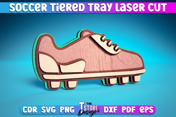 Soccer Tiered Tray Laser Cut | Tiered Tray Laser Cut Design | CNC Files Cheap - Image 3