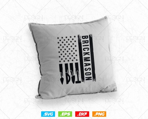 Bricklayer American Flag Brick Mason Life Masonry Svg Png, Construction svg, SVG Files for Cricut Silhouette, Clipart, Instant download Online now - Image 4