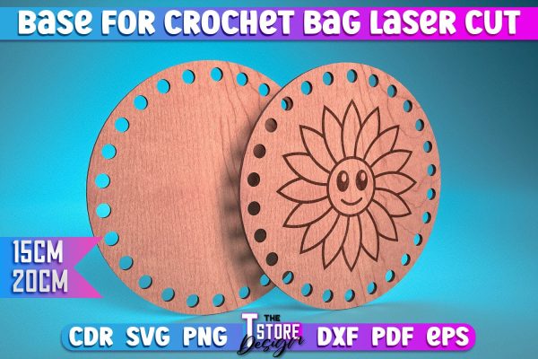 Base for Crochet Bag Laser Cut | Accessories Laser Cut Design | CNC Files Fashion