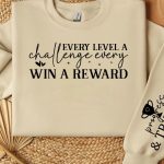 Every level a challenge every win a reward Sleeve SVG Design Online Sale - Image 3