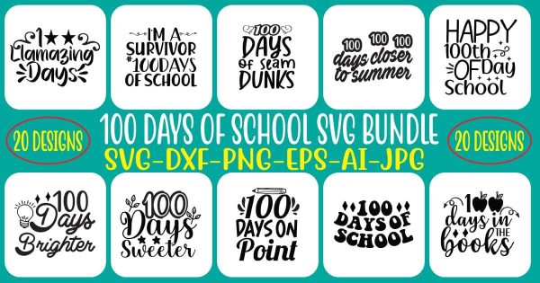 100 Days Of School SVG Bundle Online Hot Sale