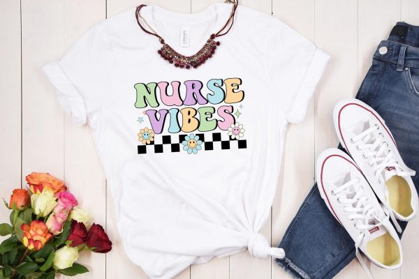 Retro Nurse Vibes PNG Sublimation Online - Image 3