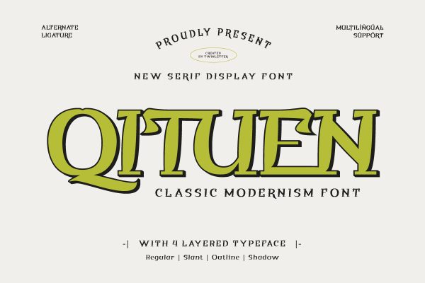 Qituen - Classic Modernism Font Sale