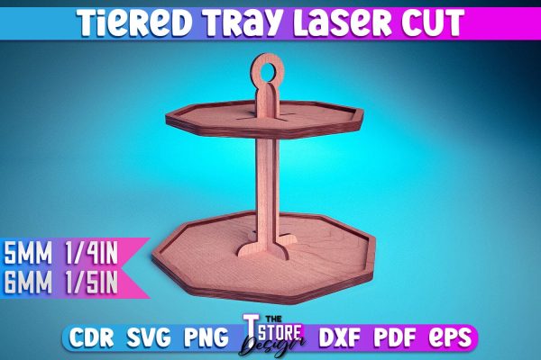 Tiered Tray Laser Cut Design  | Home Design | CNC Files Supply - Image 2