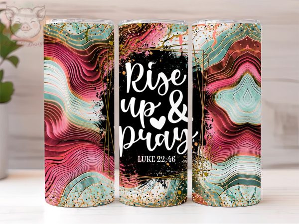 Rise Up And Pray 20oz Tumbler Png, Straight & Tapered Tumbler Png, Religion Christian Quote Marble Tumbler Png, Digital Download PNG Online Hot Sale
