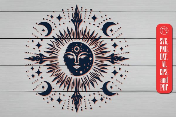 Retro Sun and Mystical Magic Moon Online Hot Sale