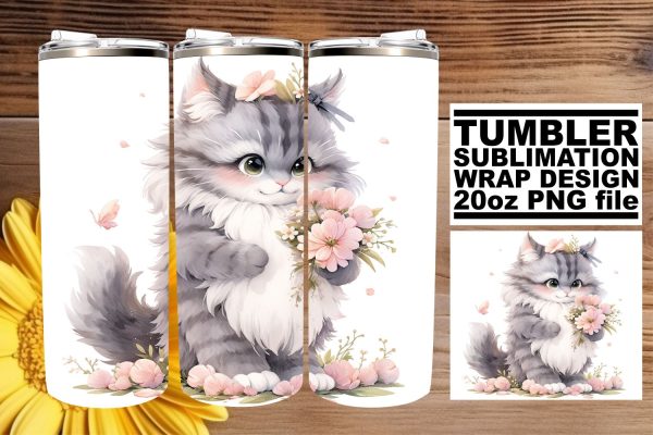Sweet Kitty Tumbler Wrap Sublimation Online Sale