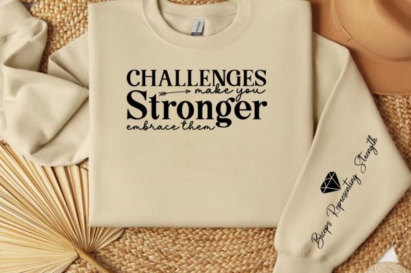 Challenges Make You Stronger Embrace Them Sleeve SVG Design Online - Image 3