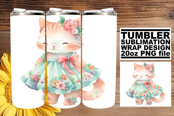 Sweet Kitty Design 20oz Tumbler Sublimation Pack Discount