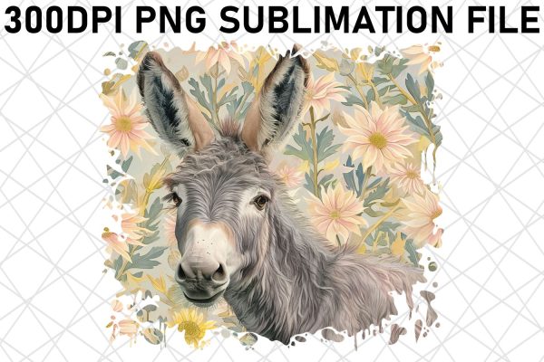 Colorful Floral Barnyard Animal Sublimation Supply