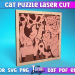 Cat Puzzle Laser Cut | Puzzle Game Laser Cut Design | CNC Files Cheap - Image 2