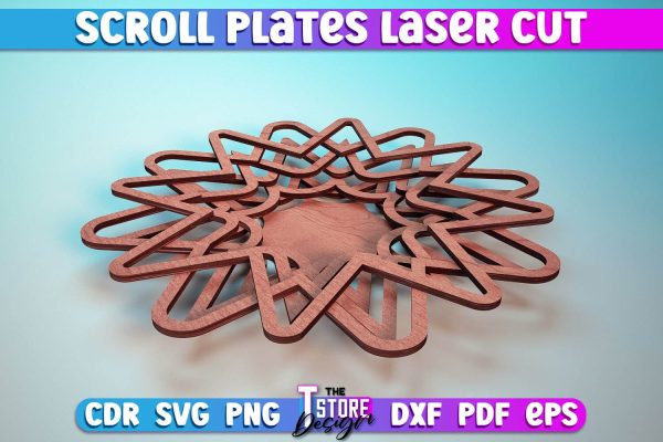 Scroll Plates Laser Cut | Home Laser Cut Design | CNC Files Fashion