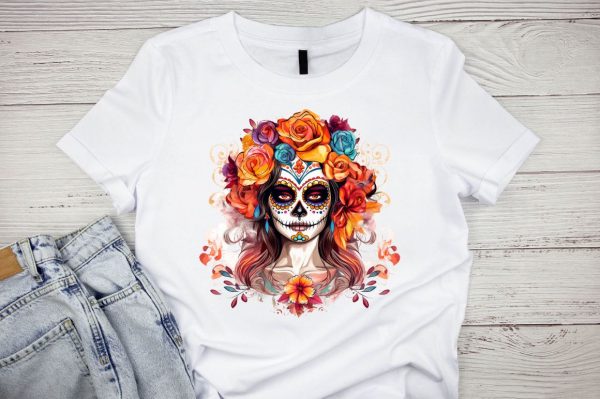 Watercolor Beautiful La Catrina Sublimation Bundle on Sale - Image 4