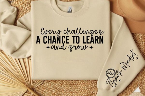 Every challenge a chance to learn and grow Sleeve SVG Design Online - Image 2