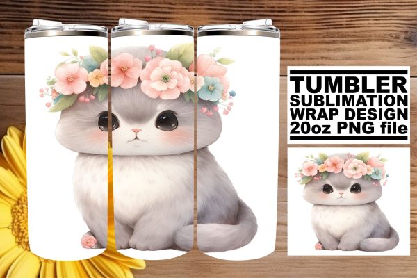 Sweet Cat Lover s Watercolor Tumbler Wrap Sublimation Set Online Sale