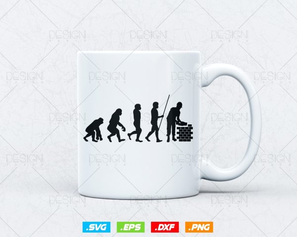 Funny Bricklayer Evolution Wall Builder Mason Svg Png, Construction svg, SVG Files for Cricut Silhouette, Clipart, Instant download For Discount - Image 3