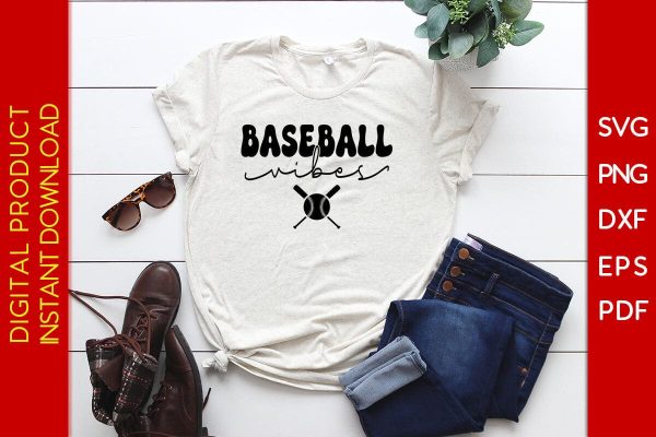 Groovy Retro Baseball Vibes SVG PNG PDF Cut File Online now - Image 2