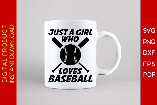 Just A Girl Who Loves Baseball SVG PNG PDF Cut File Discount - Image 3