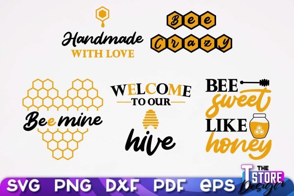 Bees SVG Design | Bees Quotes SVG Design | Honey SVG v.1 Cheap - Image 2