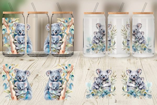 Glass Can Wrap Koala Mother Day Online now - Image 3