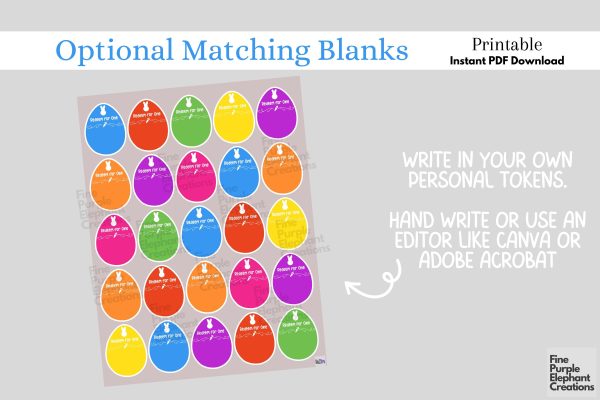 Printable Bright Easter Egg Coupon Digital Paper Cards | Basket Filler Token Online Hot Sale - Image 3