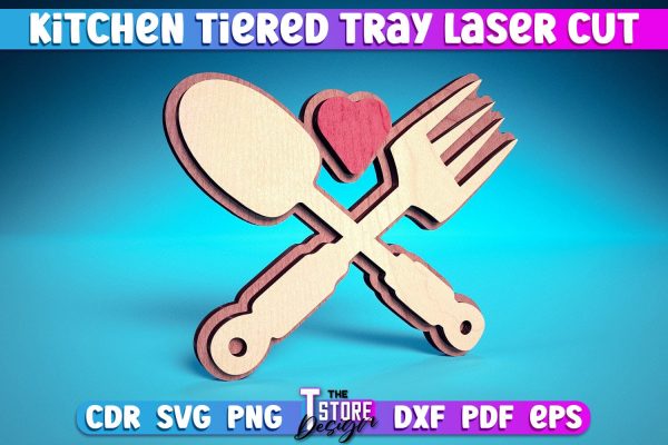 Kitchen Tiered Tray Laser Cut | Tiered Tray Laser Cut Design | CNC Files Sale - Image 4