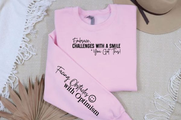 Embrace Challenges with a Smile You Got This! Sleeve SVG Design Discount - Image 2