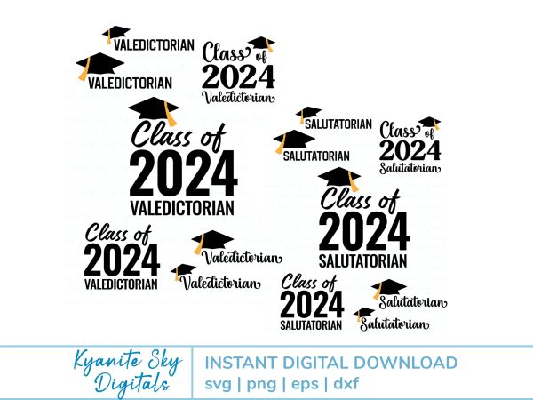 Valedictorian Salutatorian SVG bundle 2024 graduation Online