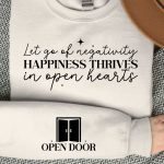 Let go of negativity happiness thrives in open hearts Sleeve SVG Design Sale - Image 3