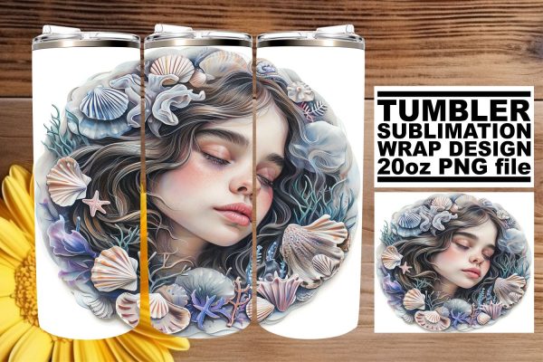 Dreamy Oceanic Siren Tumbler Art Bundle Online