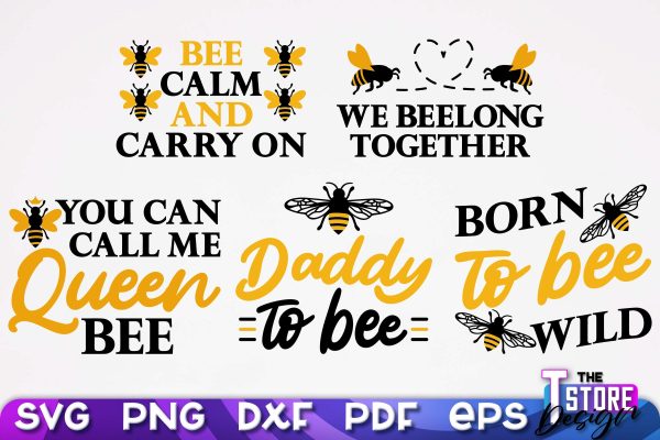 Bees SVG Design | Bees Quotes SVG Design | Honey SVG v.2 For Discount - Image 3