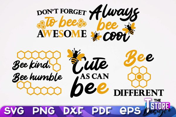 Bees SVG Design | Bees Quotes SVG Design | Honey SVG v.1 Cheap - Image 5