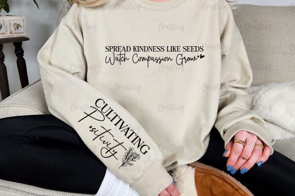 Spread Kindness Like Seeds Watch Compassion Grow Sleeve SVG Design For Sale