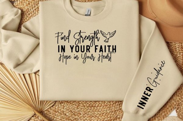 Find Strength in Your Faith Hope in Your Heart Sleeve SVG Design Online - Image 3