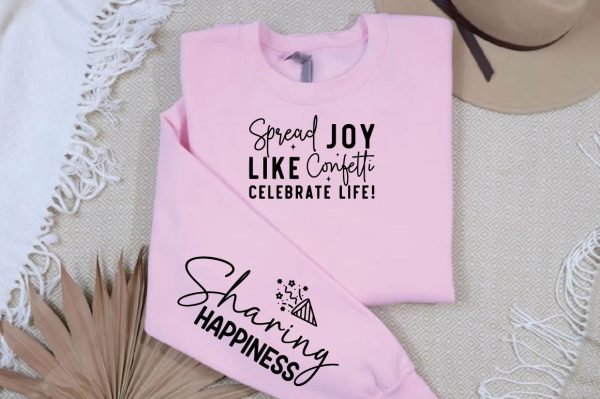Spread Joy Like Confetti Celebrate Life! Sleeve SVG Design For Sale - Image 2